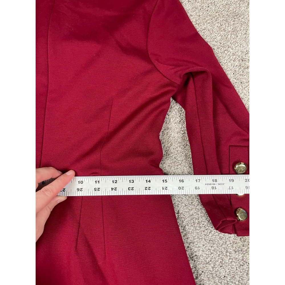 Trina Turk Dress Womens XS Red Gold Button Fit Flare Party Event Business Office - Picture 11 of 14
